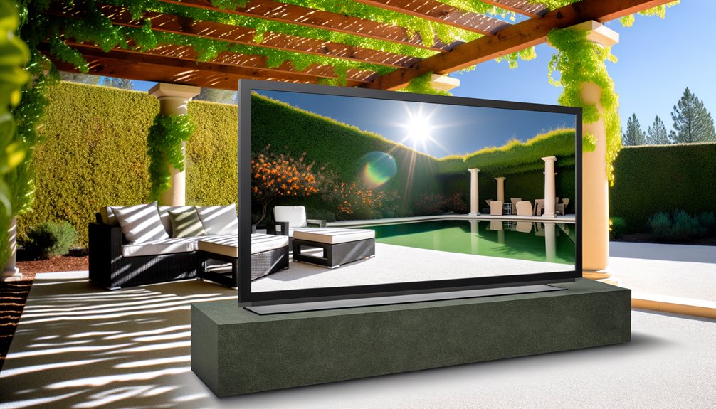 enjoying television outdoors