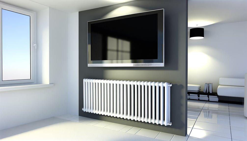 tv placement above radiator