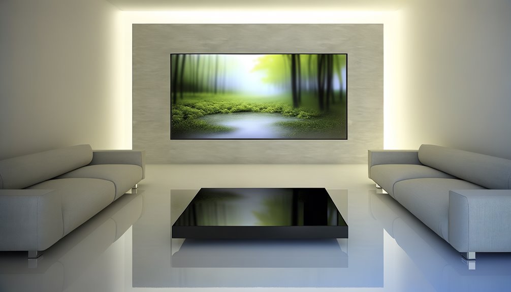 television mounted on wall